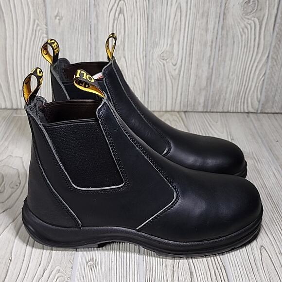 Oliver Elastic Sided Chelsea Leather Black Boots Steel Toe Men's Size 10, NEW - Picture 2 of 13
